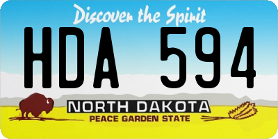 ND license plate HDA594