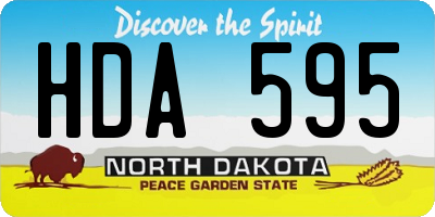 ND license plate HDA595