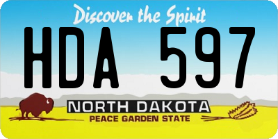ND license plate HDA597