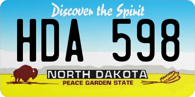 ND license plate HDA598