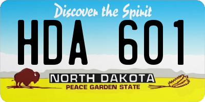 ND license plate HDA601