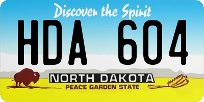 ND license plate HDA604