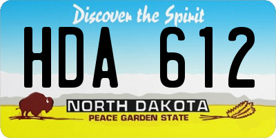 ND license plate HDA612