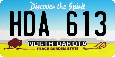 ND license plate HDA613