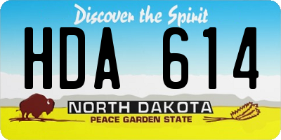 ND license plate HDA614