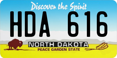 ND license plate HDA616