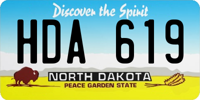 ND license plate HDA619