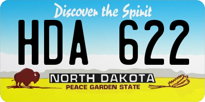 ND license plate HDA622