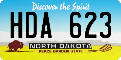 ND license plate HDA623