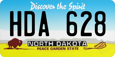 ND license plate HDA628