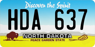 ND license plate HDA637