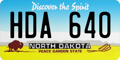 ND license plate HDA640