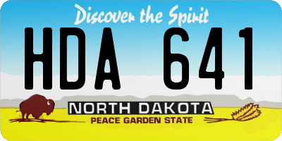 ND license plate HDA641