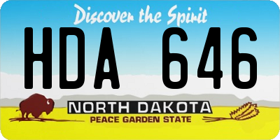 ND license plate HDA646