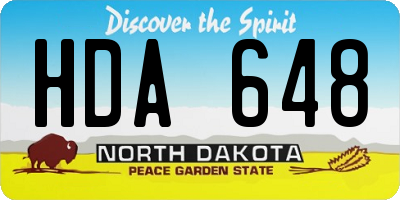 ND license plate HDA648