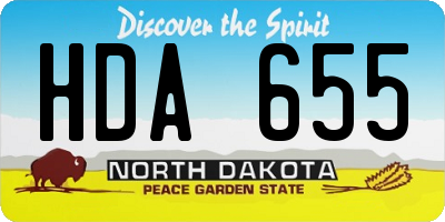 ND license plate HDA655