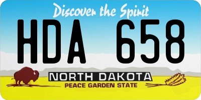 ND license plate HDA658