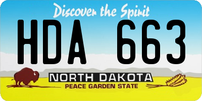 ND license plate HDA663