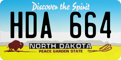 ND license plate HDA664