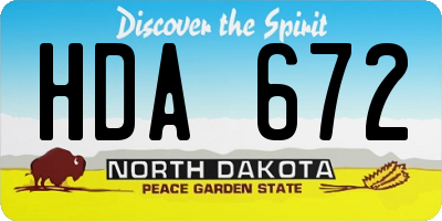 ND license plate HDA672