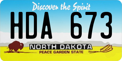 ND license plate HDA673