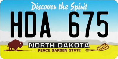 ND license plate HDA675