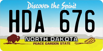 ND license plate HDA676