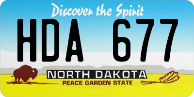 ND license plate HDA677