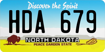 ND license plate HDA679