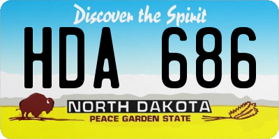 ND license plate HDA686