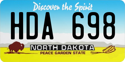 ND license plate HDA698