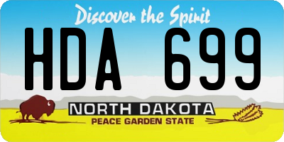 ND license plate HDA699