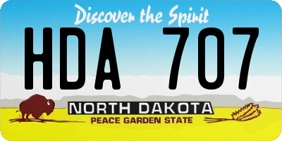 ND license plate HDA707