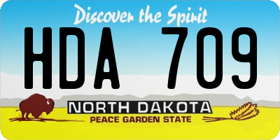 ND license plate HDA709
