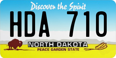 ND license plate HDA710