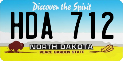 ND license plate HDA712