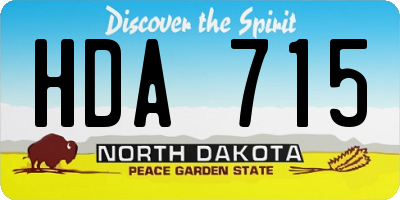 ND license plate HDA715