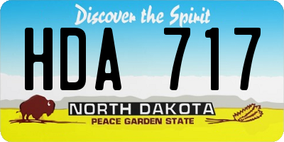 ND license plate HDA717