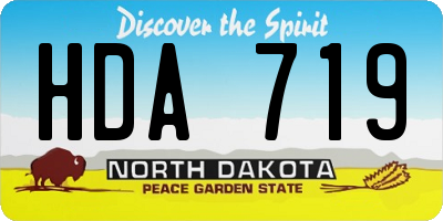 ND license plate HDA719