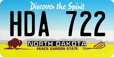 ND license plate HDA722