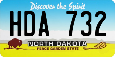 ND license plate HDA732