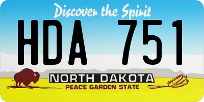 ND license plate HDA751