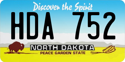 ND license plate HDA752