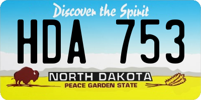 ND license plate HDA753