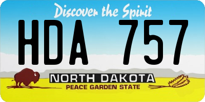 ND license plate HDA757