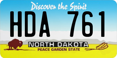 ND license plate HDA761