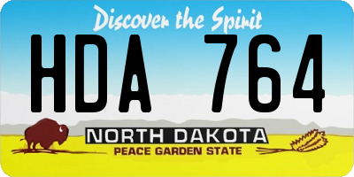 ND license plate HDA764