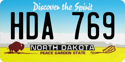 ND license plate HDA769