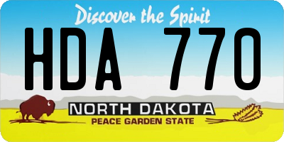 ND license plate HDA770