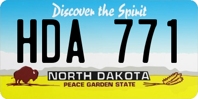 ND license plate HDA771